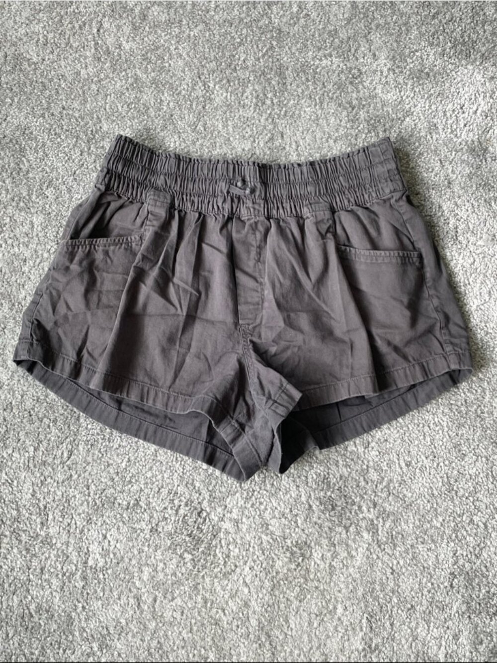 EC Aerie Elastic Waist Cotton Shorts - Black - Size Large